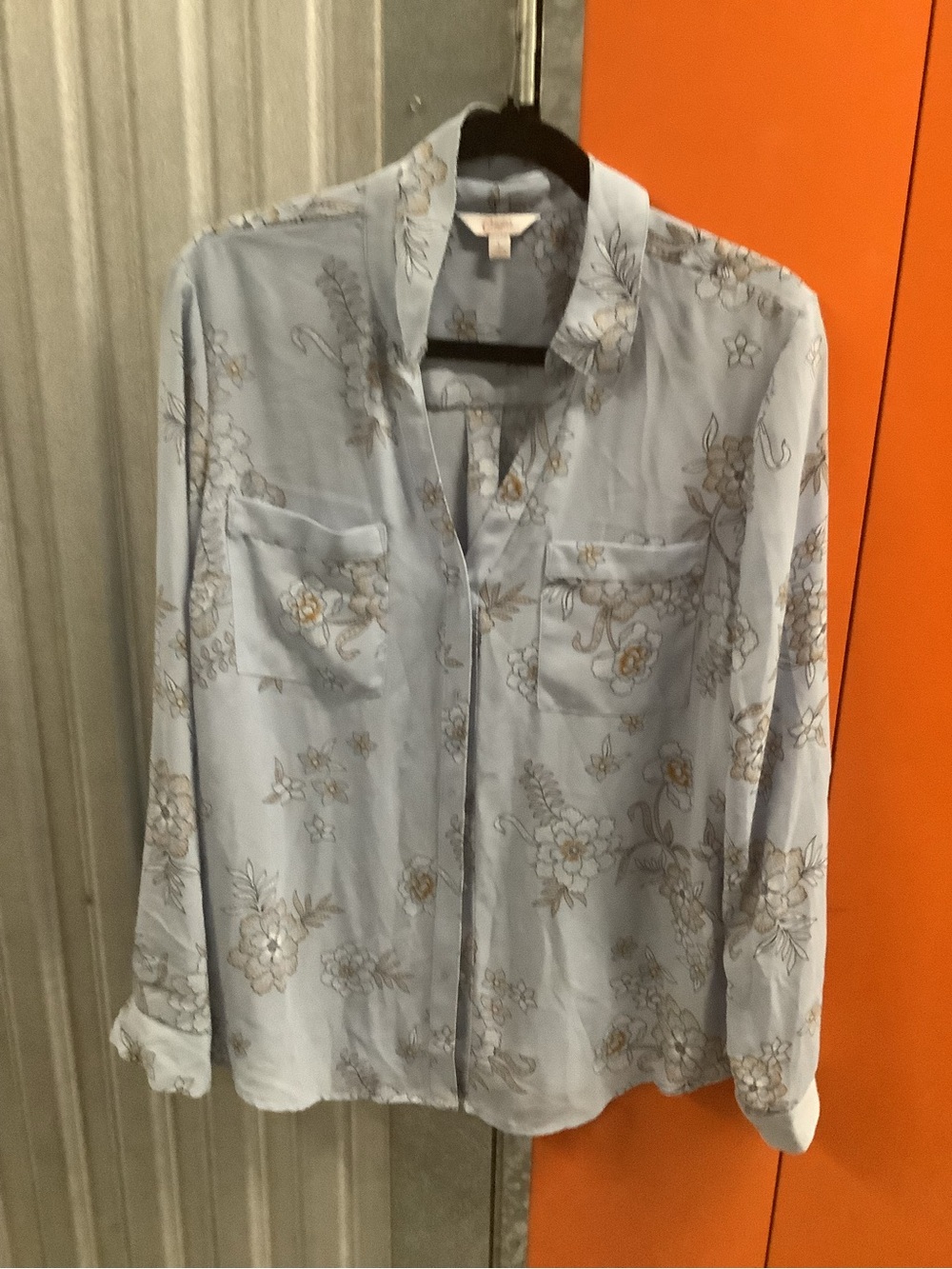 Candie's Light Blue Floral Button-Down Shirt